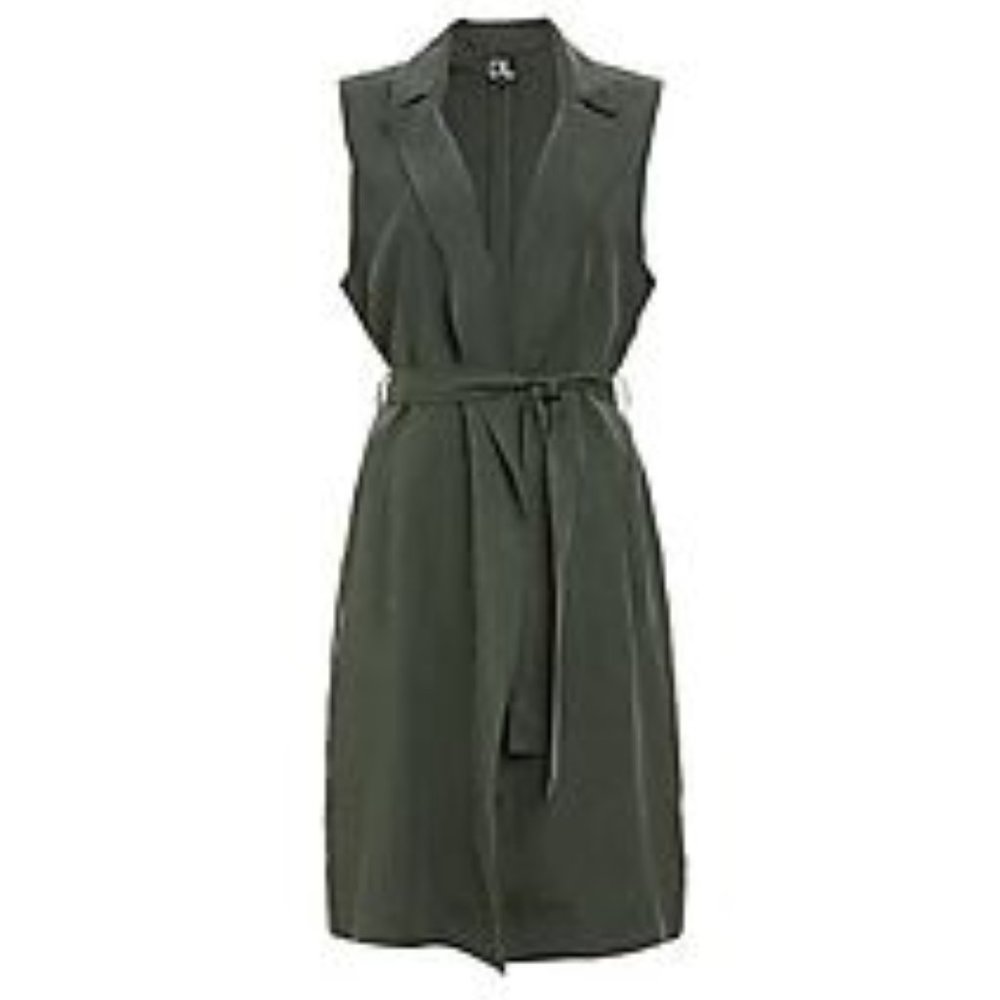 Olive green long vest